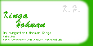 kinga hohman business card